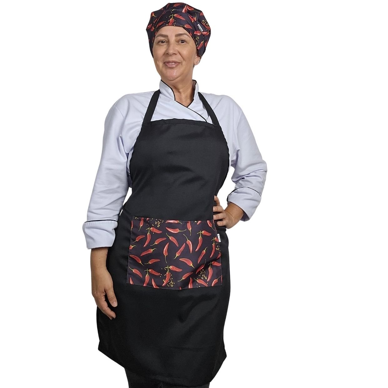 Kit Avental e Touca Conffort - Pimenta Vermelha