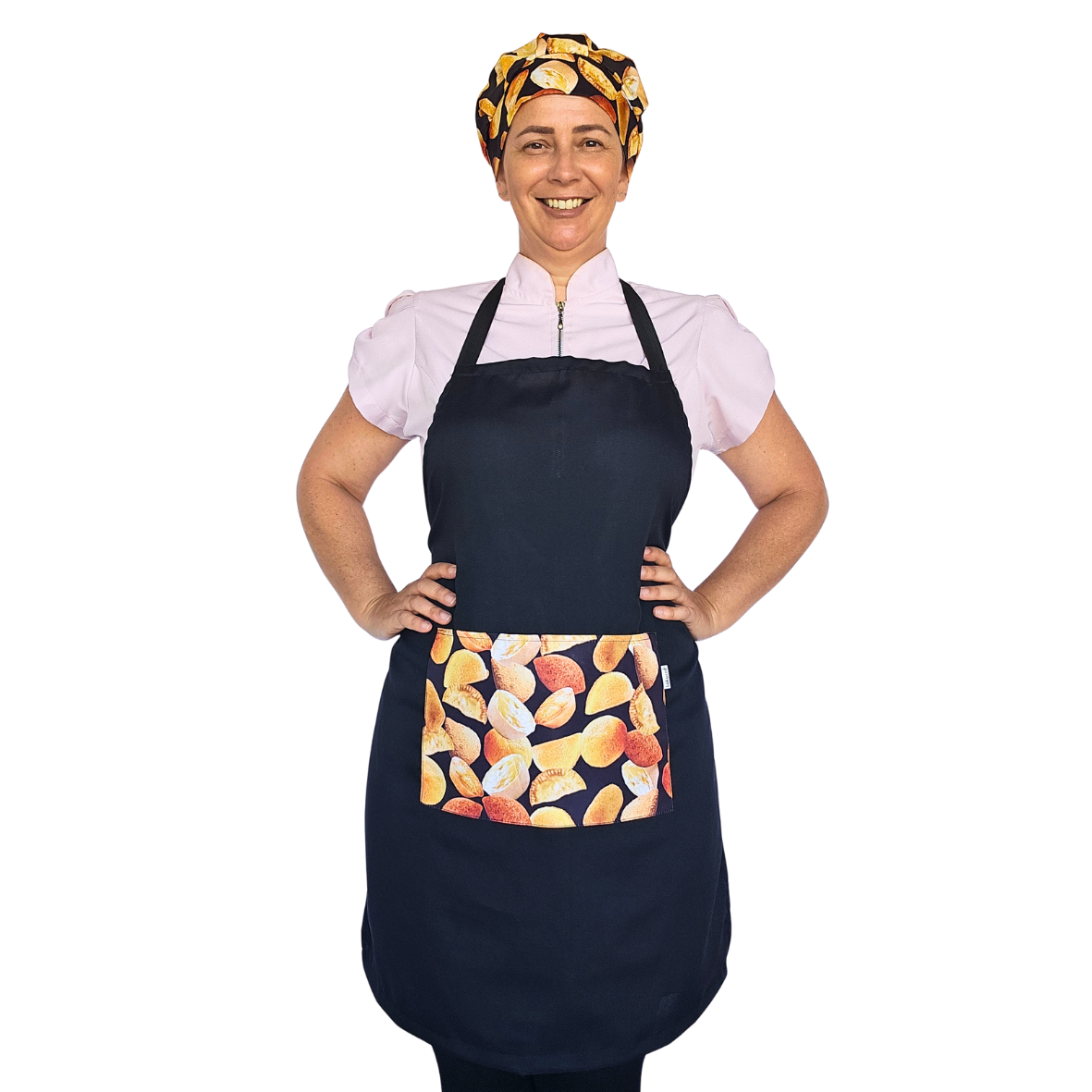 Kit Avental e Touca Conffort Estampada - Salgados