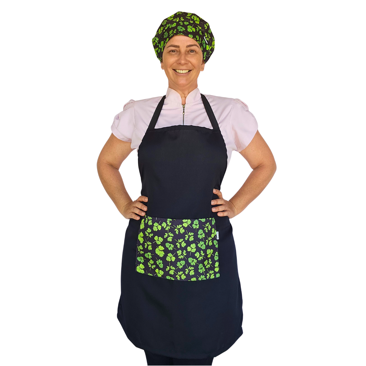 Kit Avental e Touca Conffort Estampada - Salsinha