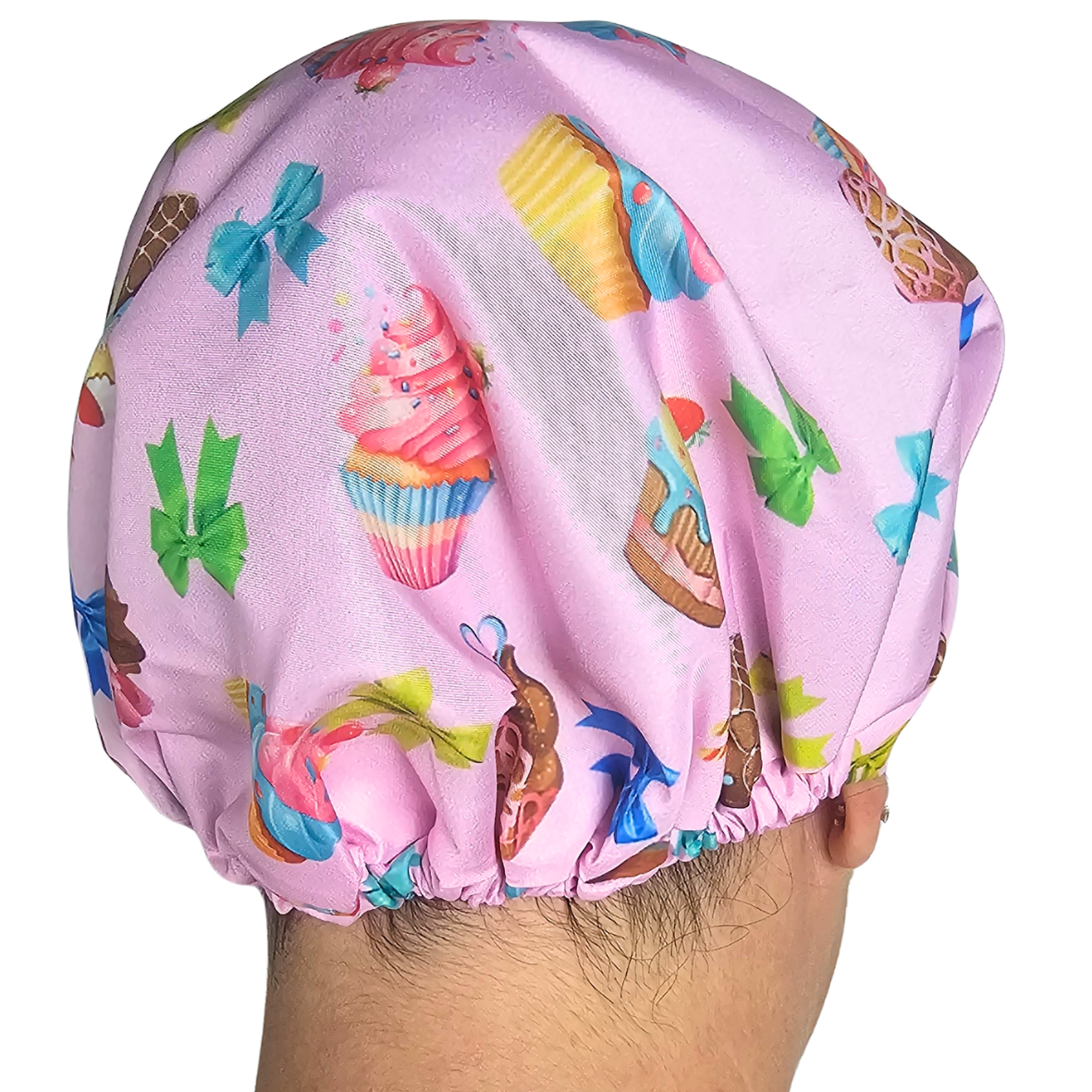 Touca Conffort Estampada - Bolo Rosa - Imagem 3