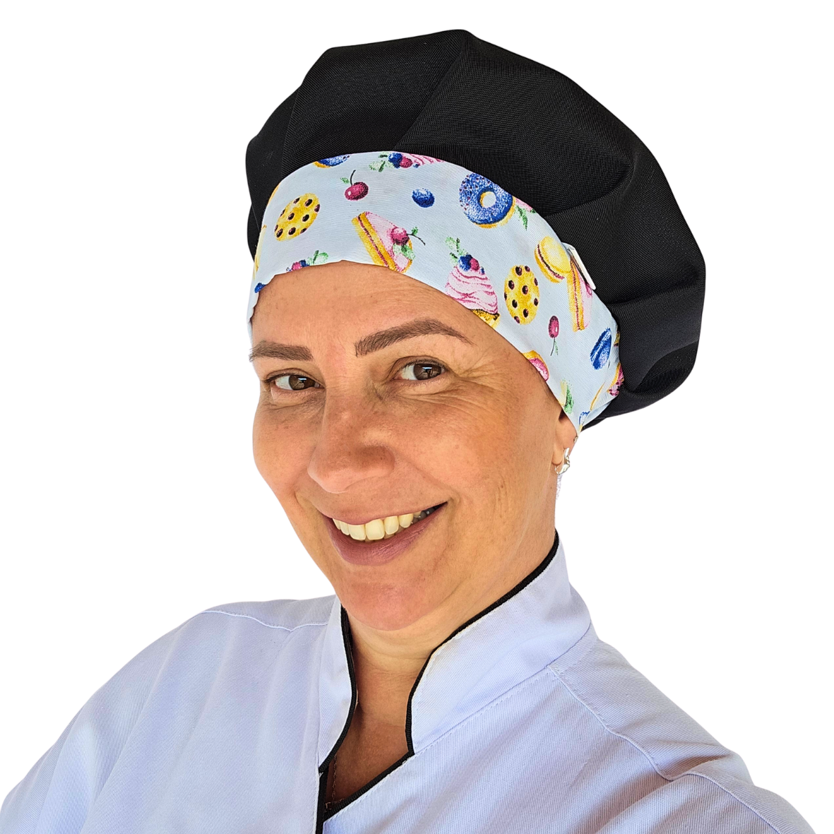 Touca Gourmet Estampada - Bolo Azul